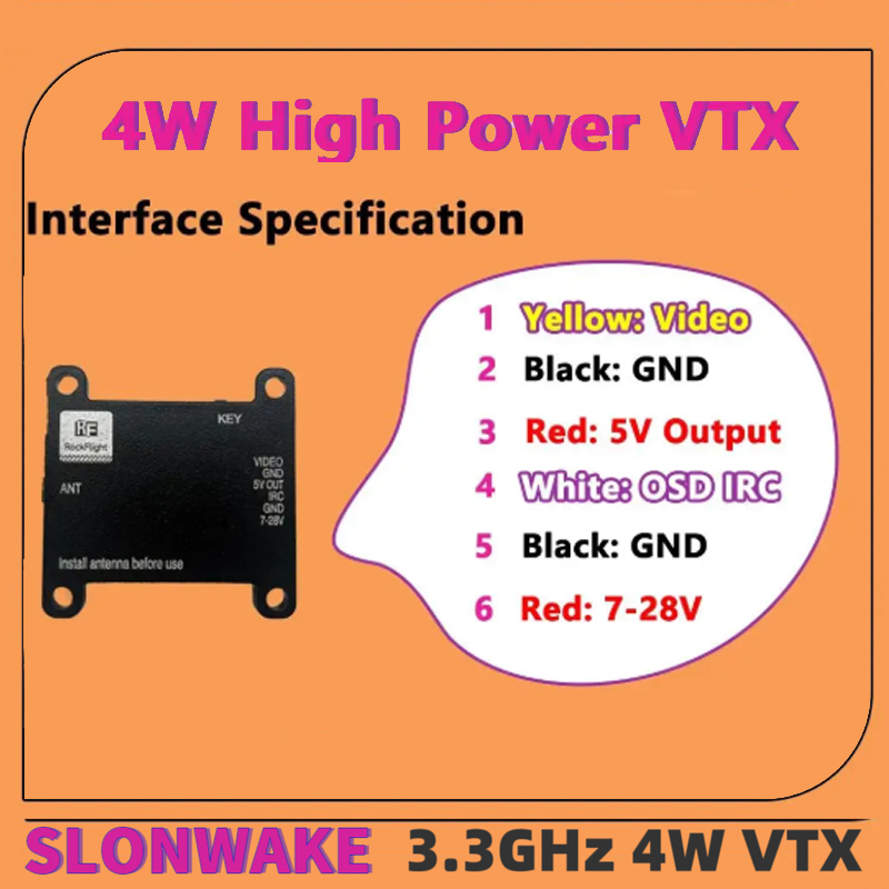 SLONWAKE FPV 3.3G 16CH 4000mW  - огляд і ціна Fpv Drone Frame